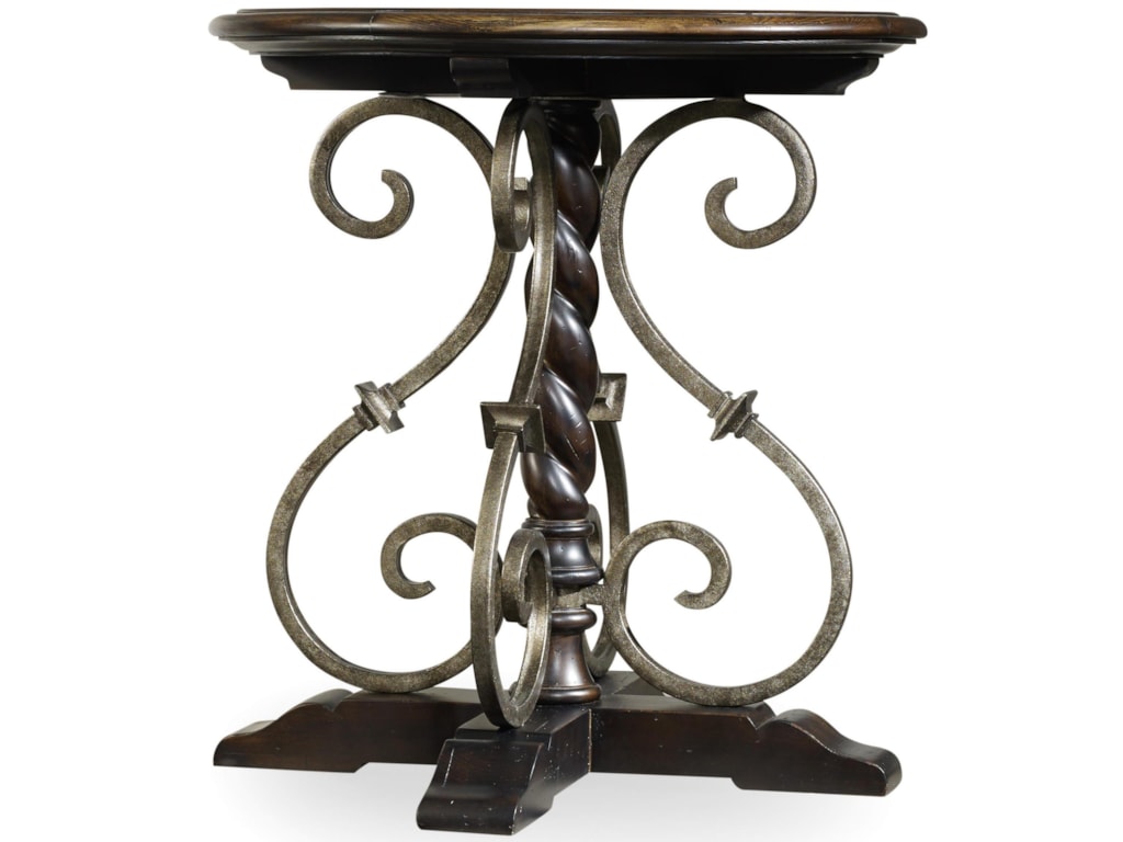 Furniture Treviso Round Nightstand With Wrought Iron Shaping Furniture Trevisoround Nightstand