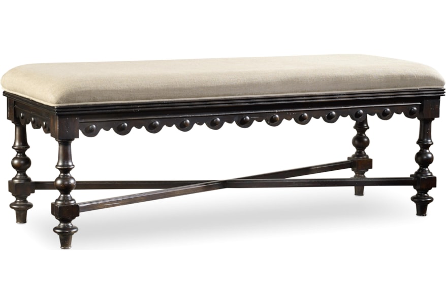 Hooker Furniture Treviso Upholstered Bed Bench With Scalloped