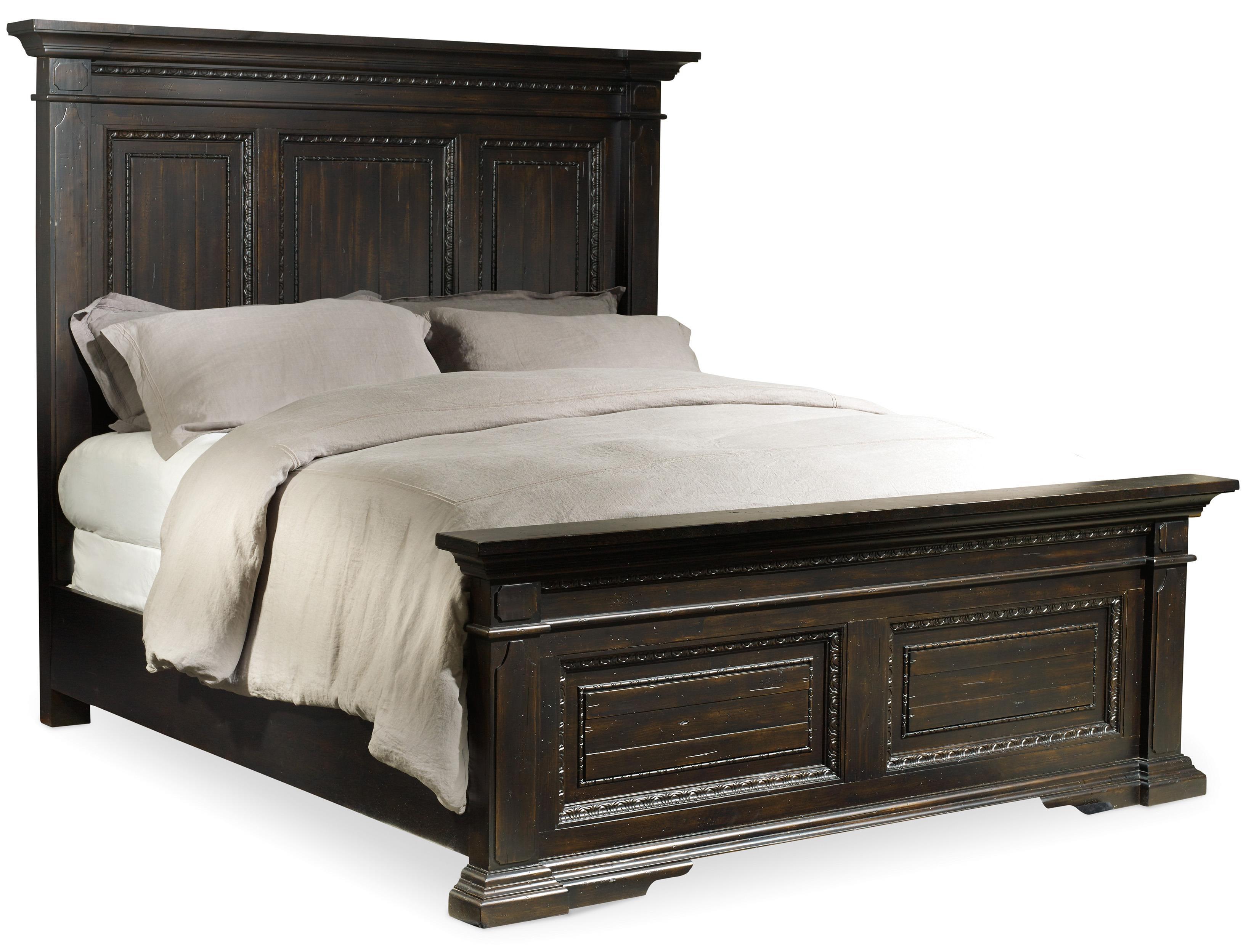 Treviso King Panel Bed With Crown Molding By Hooker Furniture