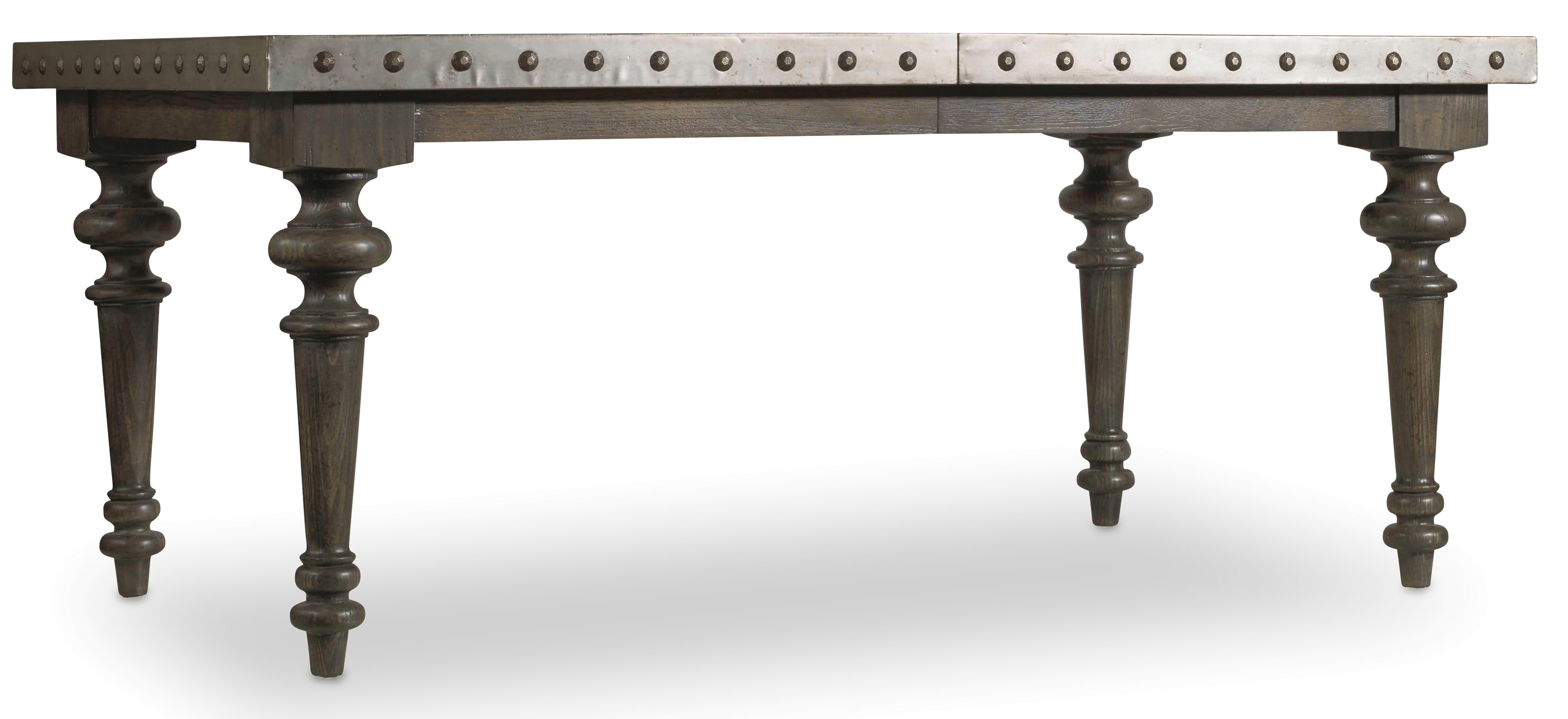 Hooker Furniture Vintage West Rectangular Dining Table With Aluminum Top Belfort Furniture Dining Tables