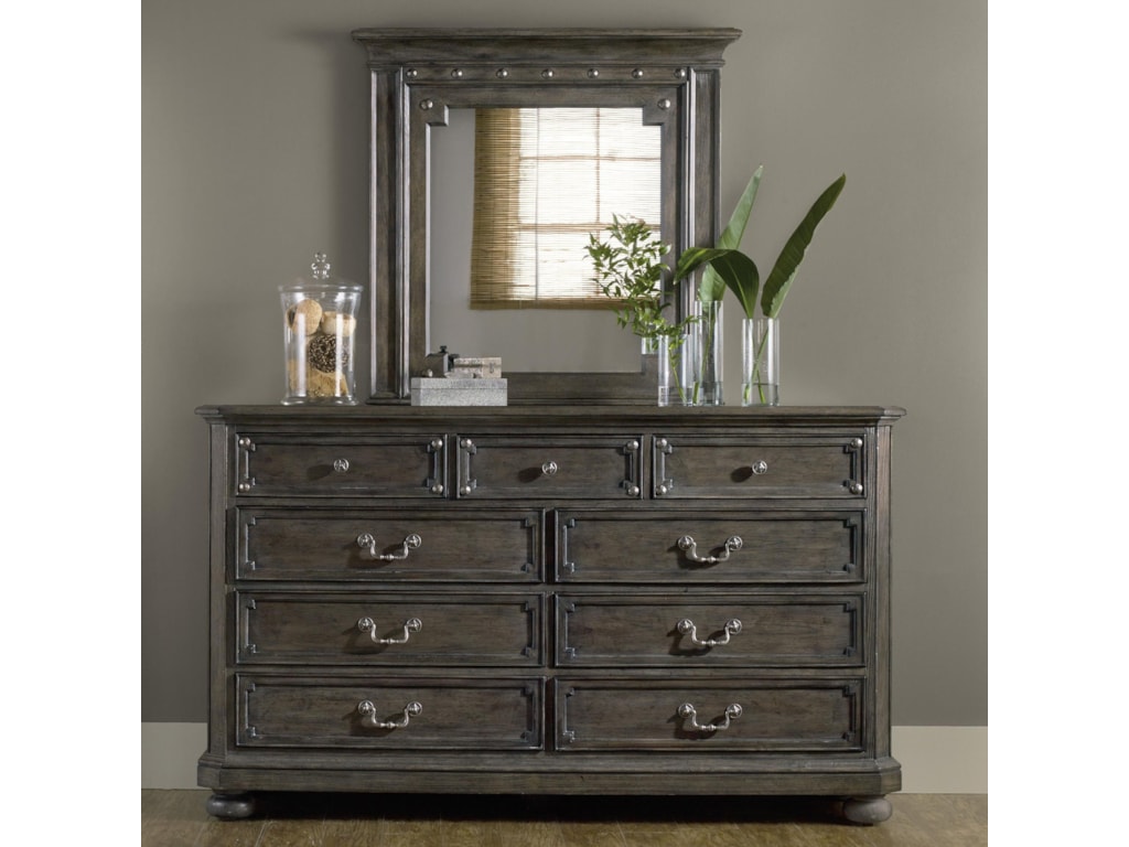 Hooker Furniture Vintage West 9 Drawer Dresser And Mirror Set