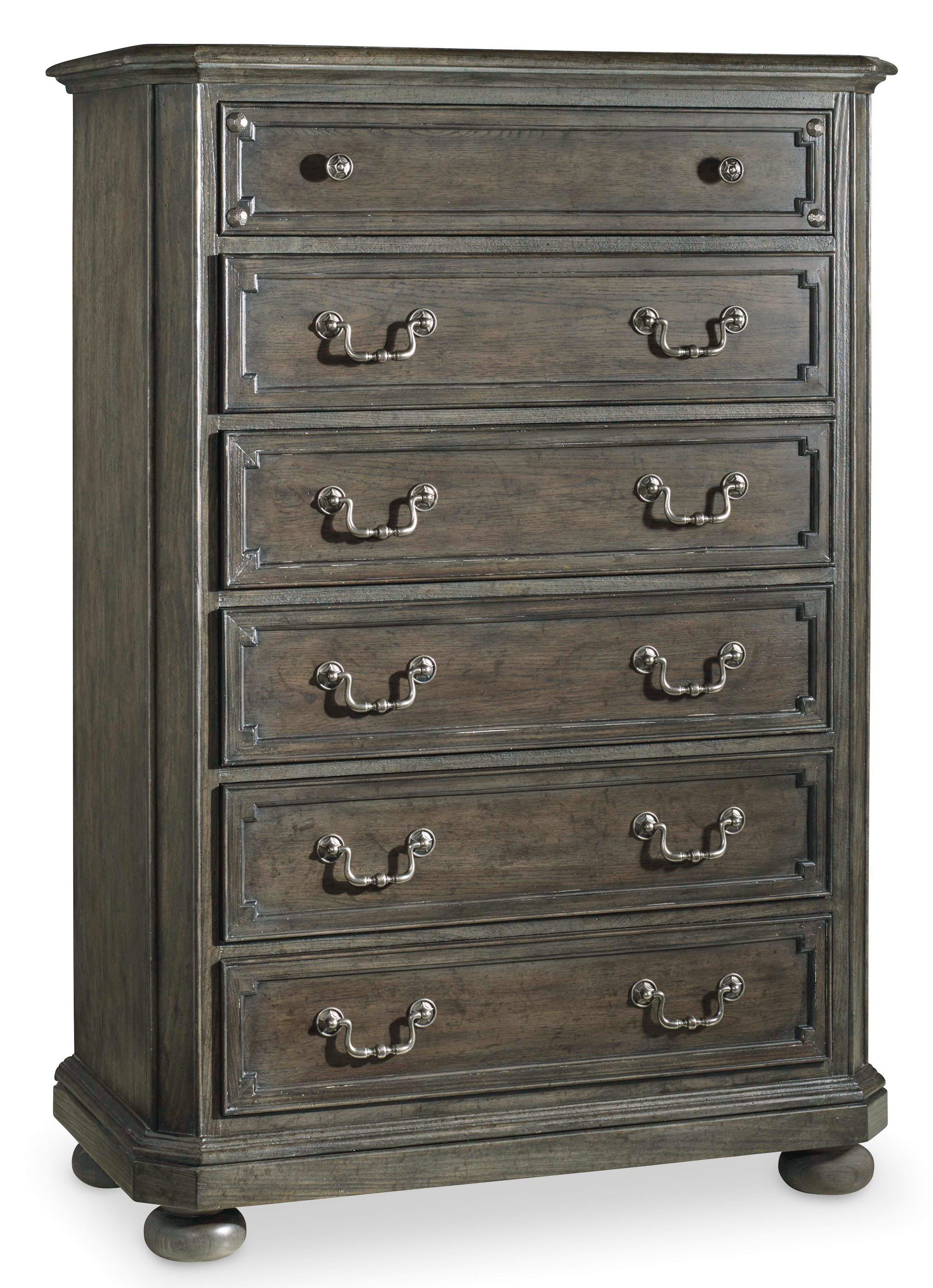 Hooker Furniture Vintage West 6 Drawer Chest With Bail Pulls And