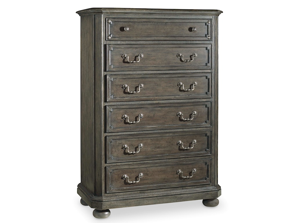 Hooker Furniture Vintage West 6 Drawer Chest With Bail Pulls And