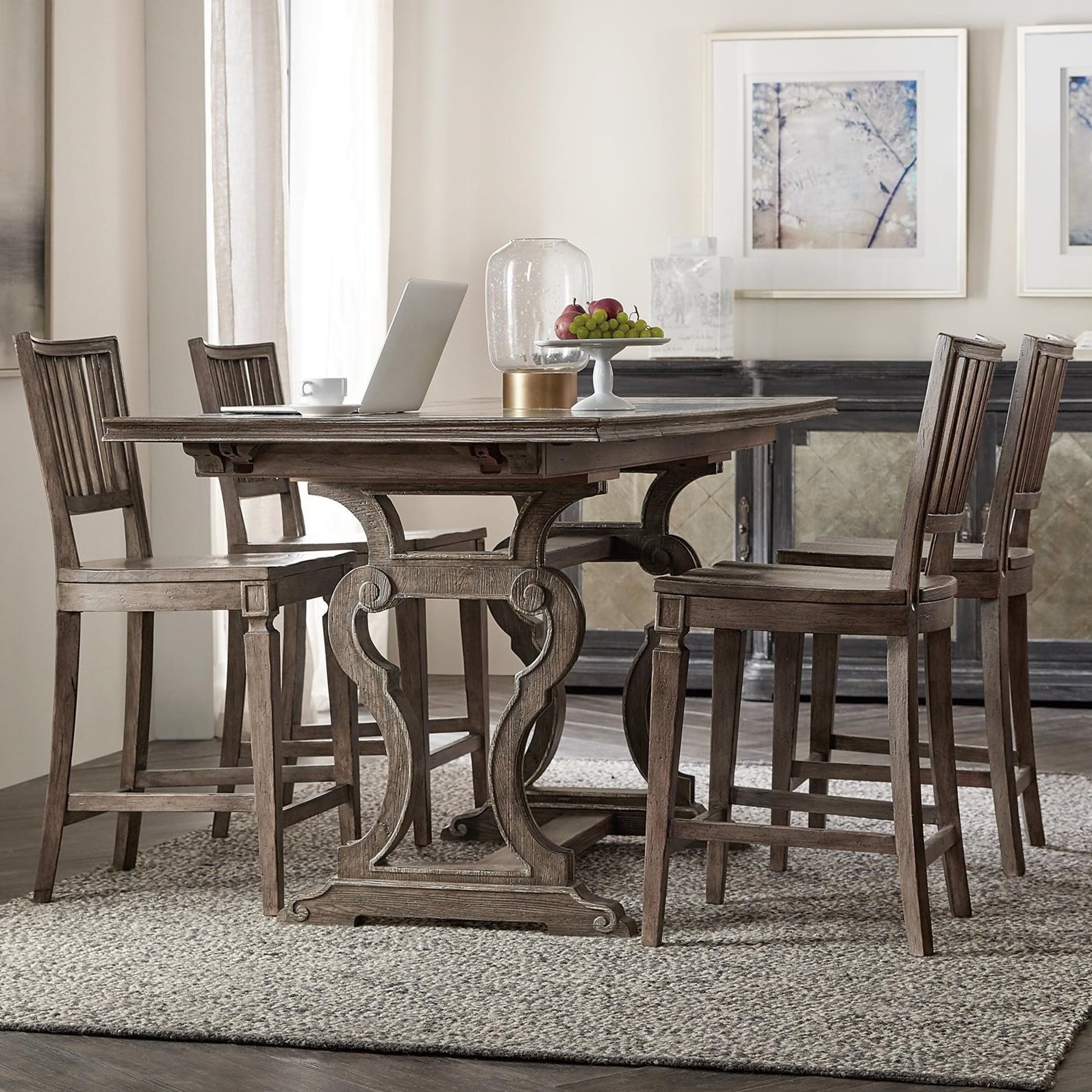 Hooker Furniture Woodlands 5 Piece Counter Table And Chair