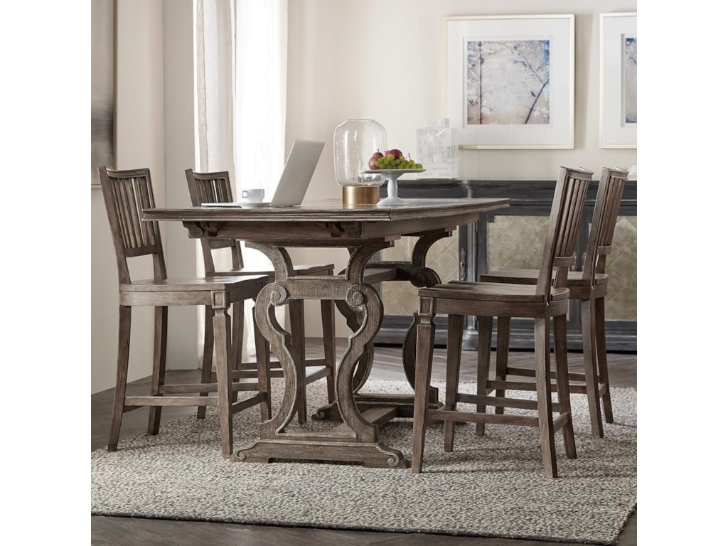 Hooker Furniture Woodlands 5 Piece Counter Table And Chair