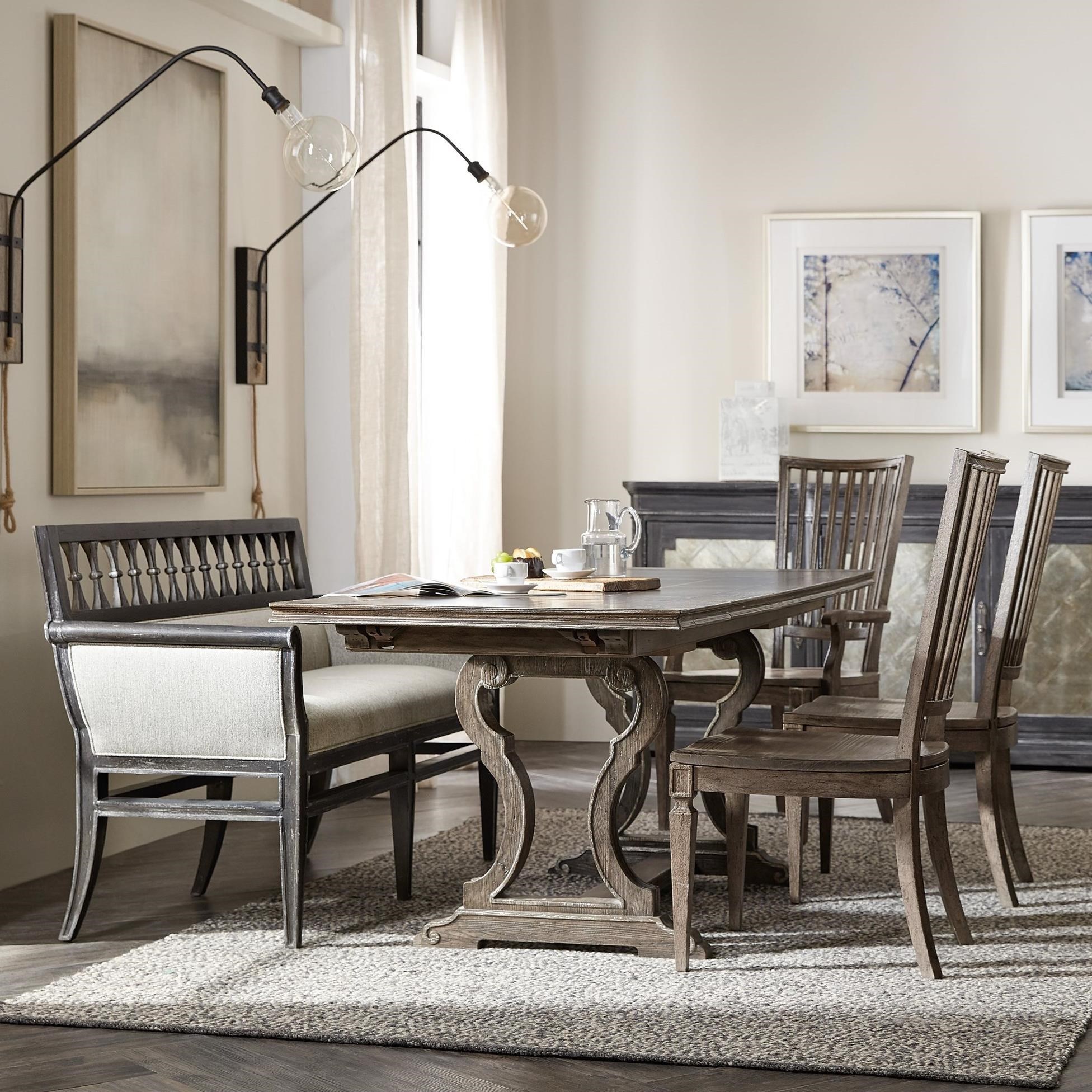 Hooker Furniture Woodlands 5 Piece Table And Chair Set With