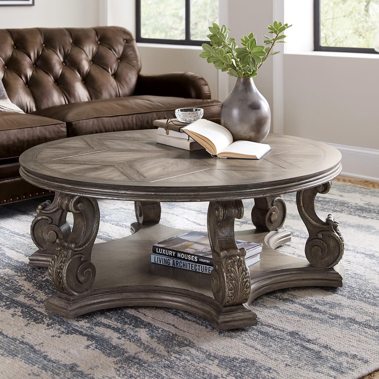 Hooker Furniture Woodlands Traditional Round Cocktail Table With