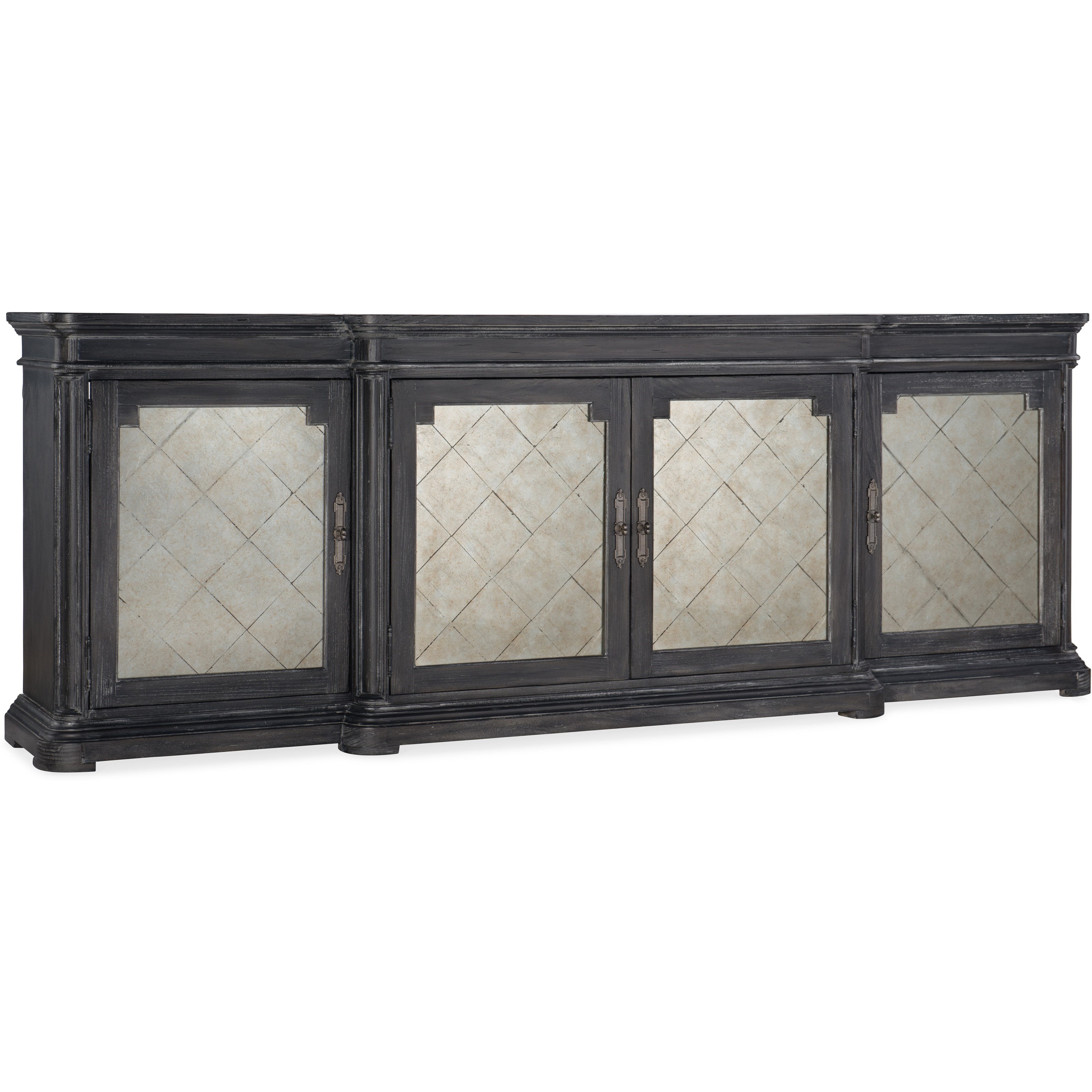 Hooker Furniture Woodlands Traditional 4 Door Credenza With 6 Adjustable Shelves Powell S Furniture And Mattress Sideboards