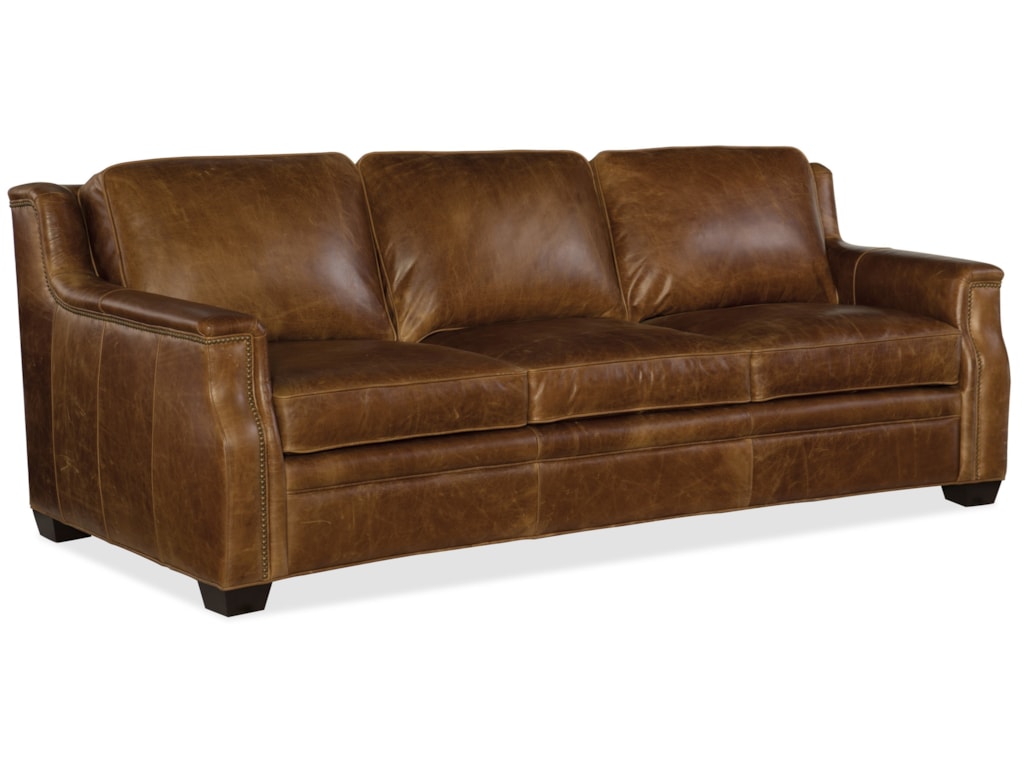 Furniture Yates Ss519 03 087 Transitional Leather Sofa With Yates Transitional Leather Sofa With Nailheads By Furniture
