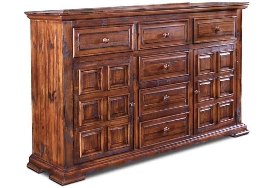 Horizon Home Cathedral H4810 310 Brn 6 Drawer Dresser With 2 Doors