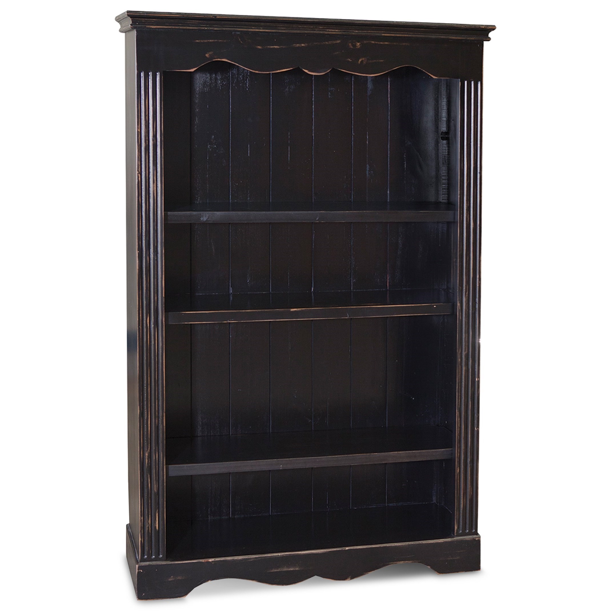Horizon Home Larousse H3015 060 Blk Tall Open Bookcase With 3