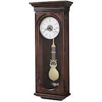 620-196 Wall clock with solid brass key wind movement & Westminster chimes,  cherry finish, quality built in America by Howard Miller. - Egger's  Furniture