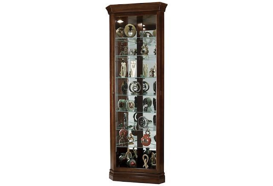 Howard Miller Gable Corner Curio Cabinet In Cherry Morris Home