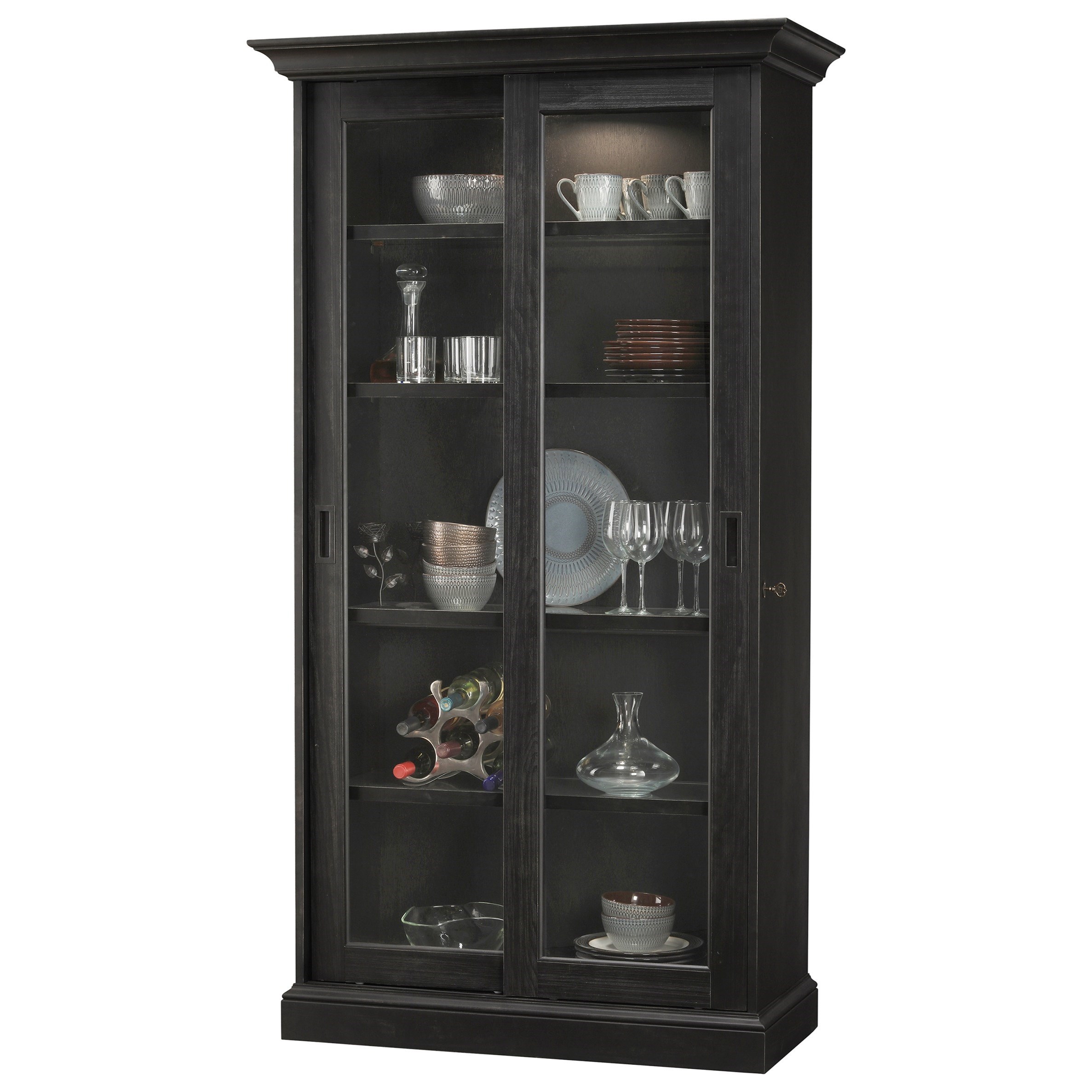 Howard Miller Cabinets 670 033 Meisha Iv Display Cabinet With Touch Lighting Corner Furniture China Cabinets