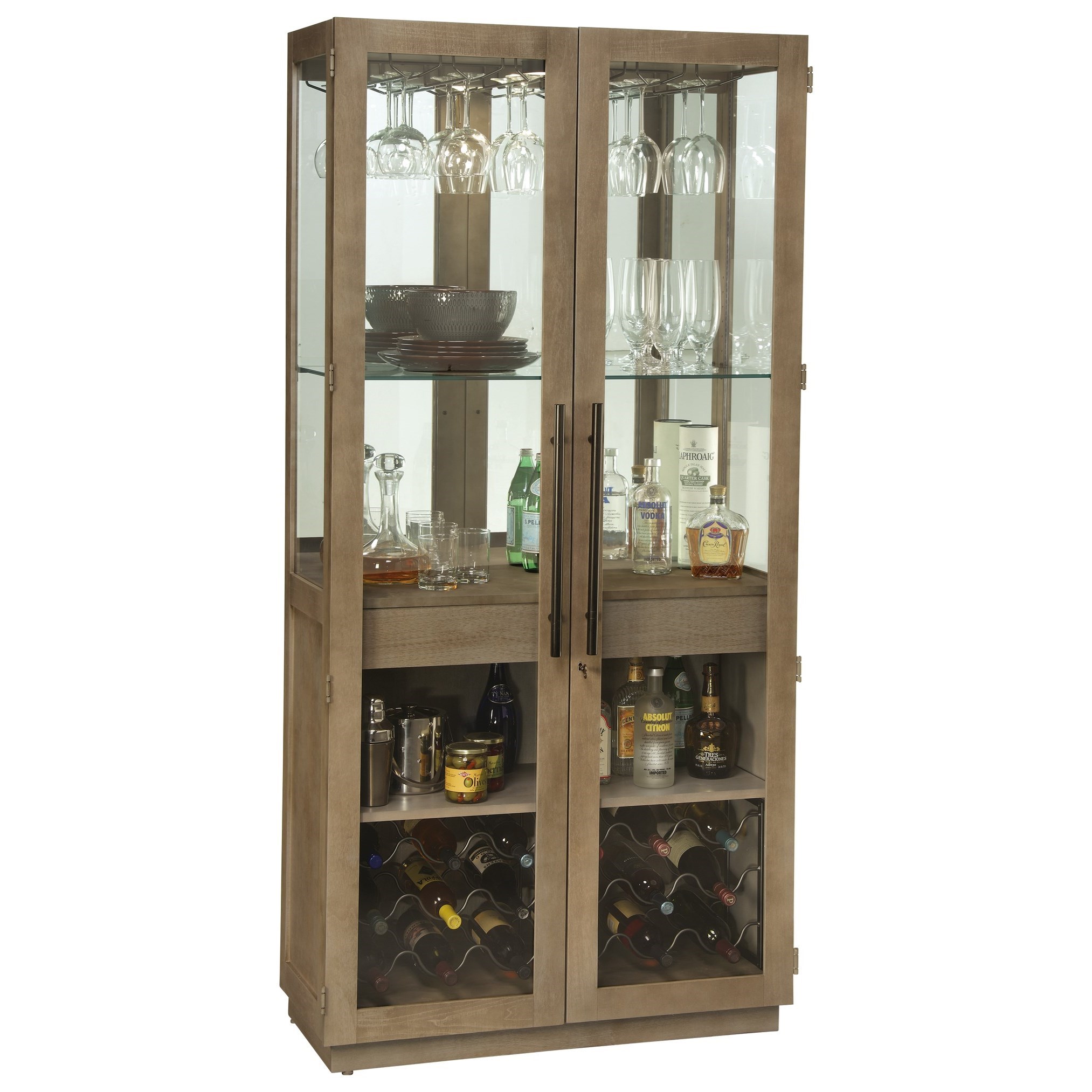 Howard Miller Wine Bar Furnishings Chaperone Wine Bar Cabinet