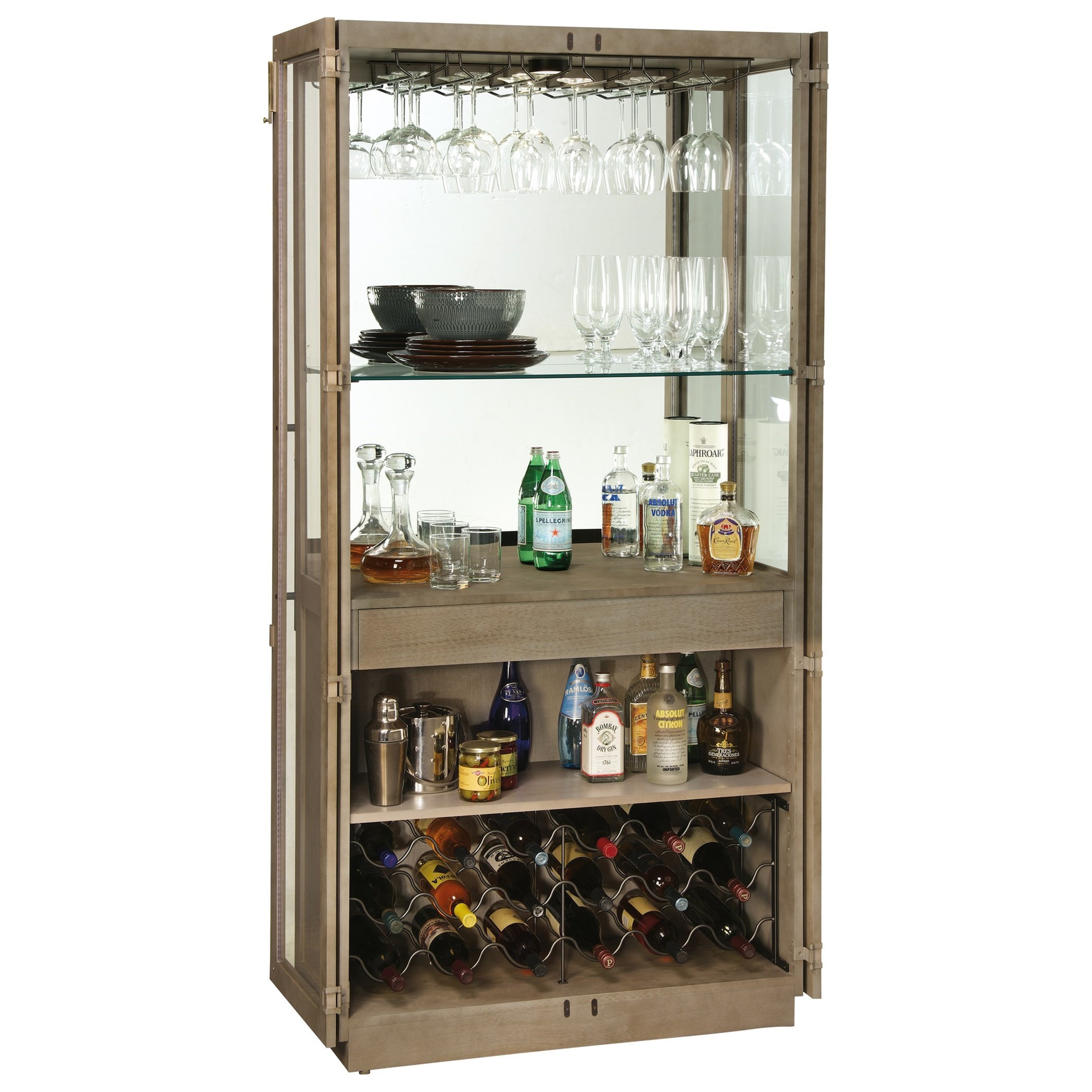 Howard Miller Wine Bar Furnishings Chaperone Wine Bar Cabinet