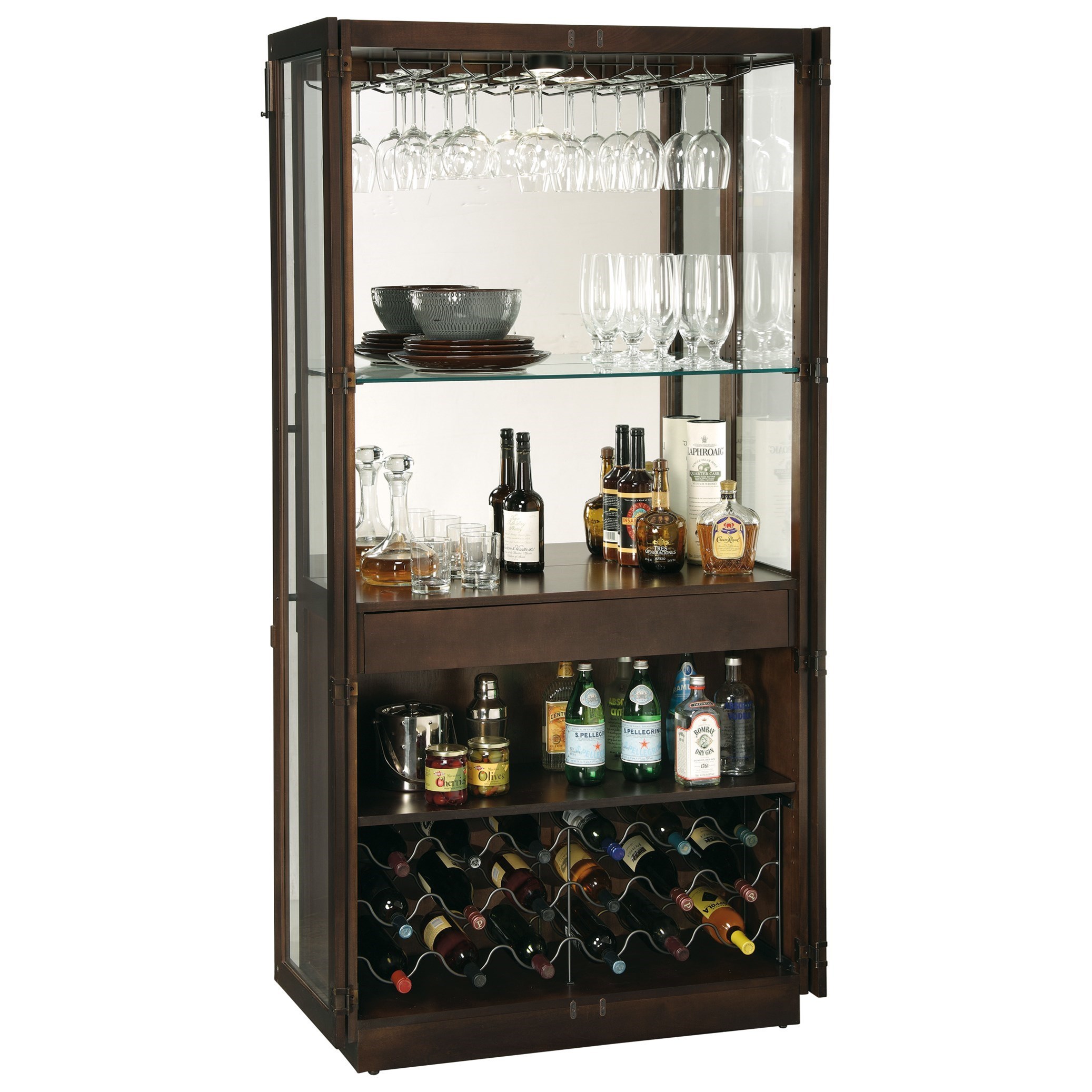 Howard Miller Wine Bar Furnishings Chaperone Wine Bar Cabinet