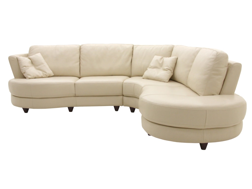 Htl 2177 2 Piece Round Leather Sectional Fashion Furniture