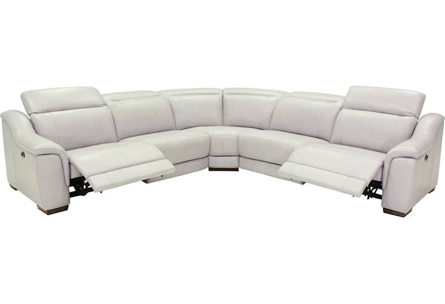 Htl 9557 Contemporary Power Reclining 5 Seat Sectional Hudson S