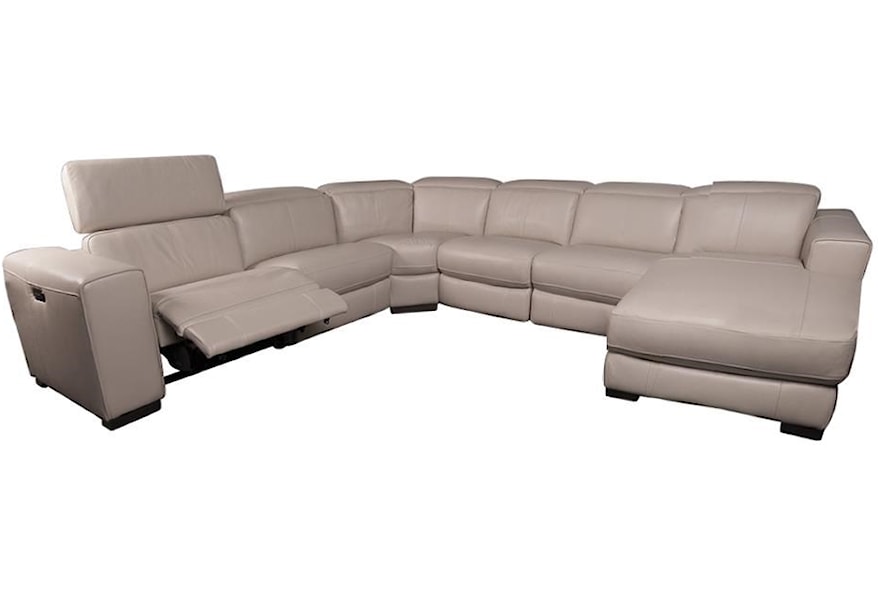 Htl Landon Leather Match Power Sectional With Power Headrest
