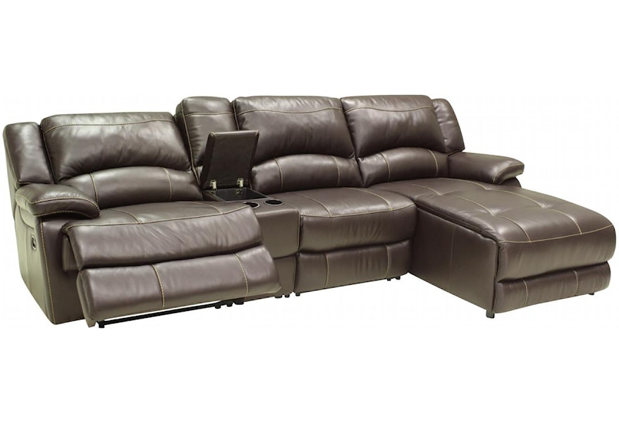 HTL T118CS Small Sectional Sofa with Console and Right Side Chaise 