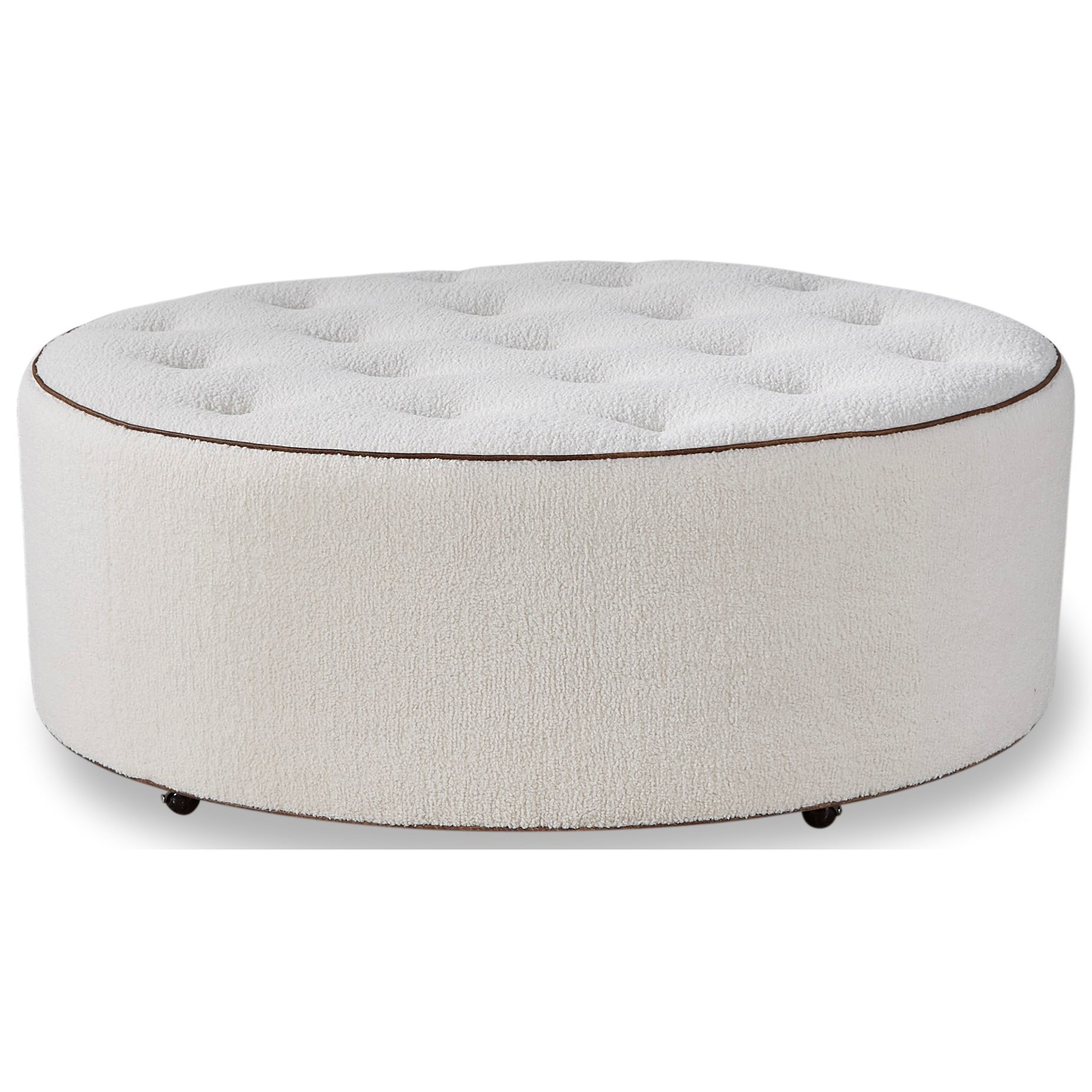 Huntington House 2021 Customizable 45 Round Cocktail Ottoman With Casters Belfort Furniture Ottomans