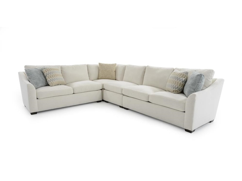 Plush Four Piece L Shape Sectional Sofa With Flare Arms By Huntington House At Baer S Furniture