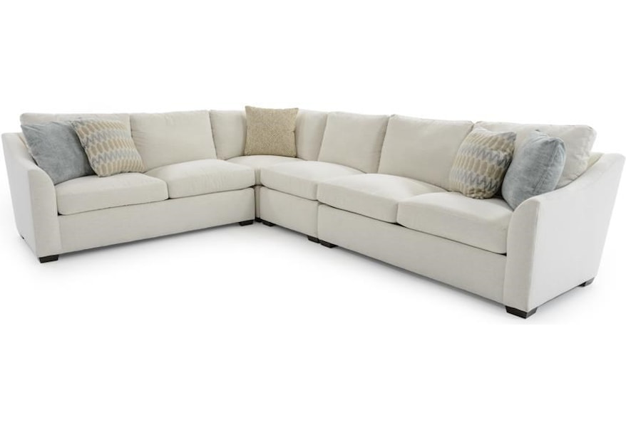 Huntington House Plush 2300 4 Pc Four Piece L Shape Sectional Sofa With Flare Arms Baer S Furniture Sectional Sofas