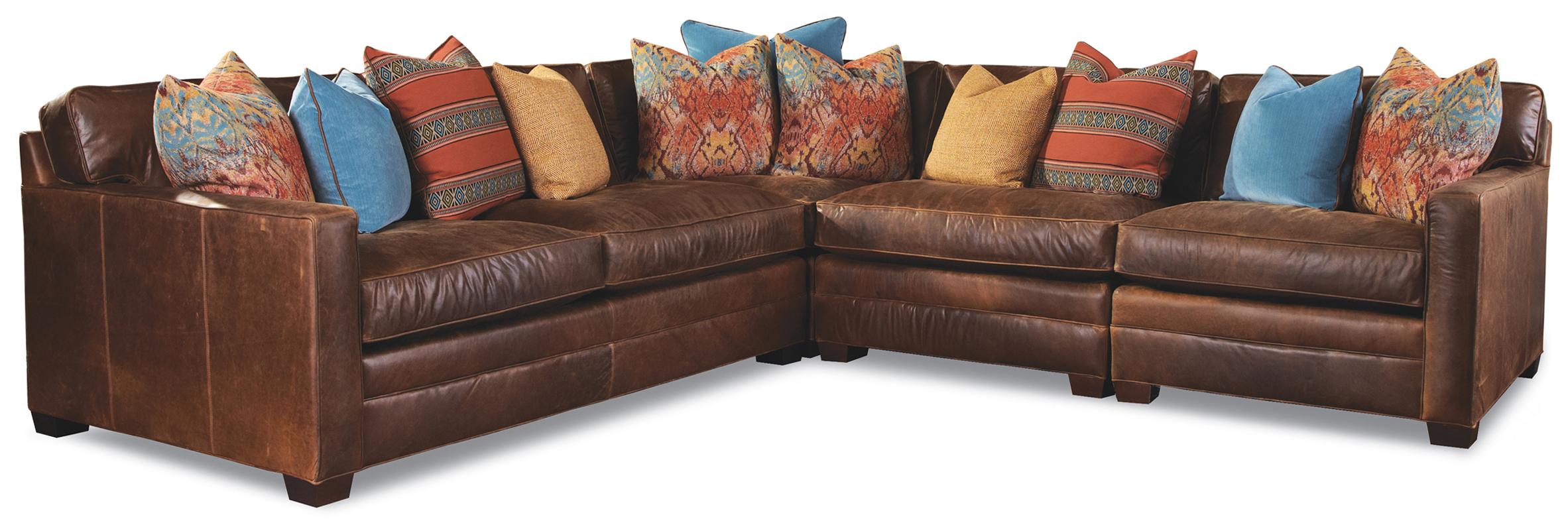 Geoffrey Alexander 7164 4 Seater Sectional with Track Arms and Block Feet Sprintz Furniture