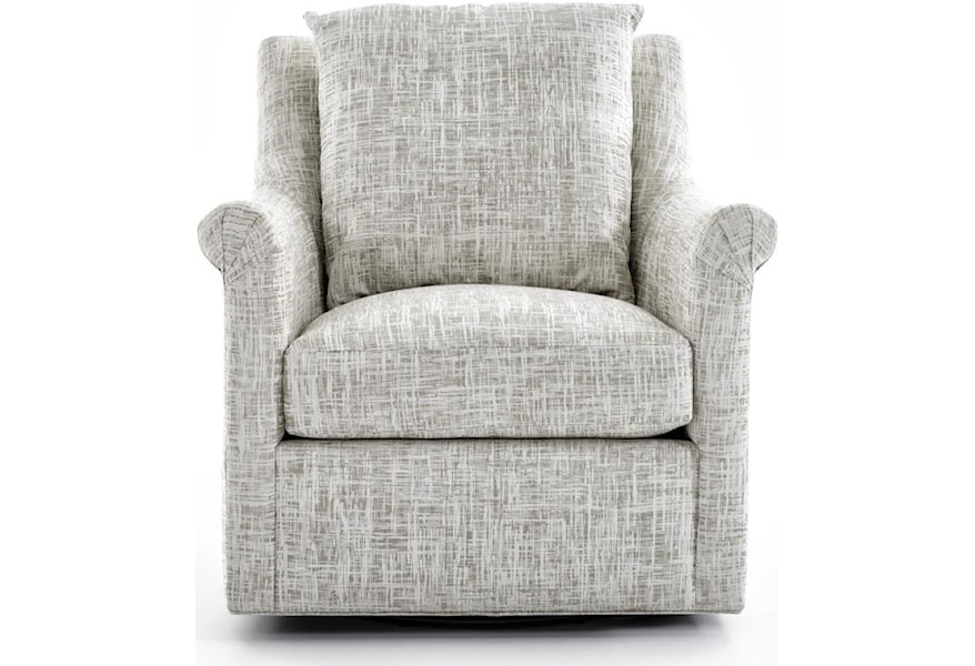 Huntington House 7240 Collection 7240 56 Upholstered Swivel Chair With Loose Back Pillow Baer S Furniture Upholstered Chair