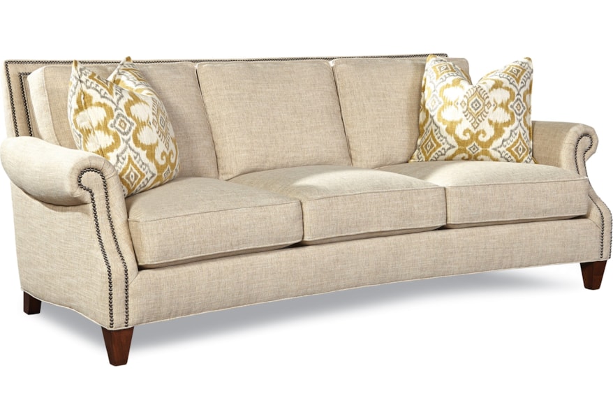 Huntington House Johnson Transitional Sofa With Rolled Arms And Nailhead Trim Belfort Furniture Sofas