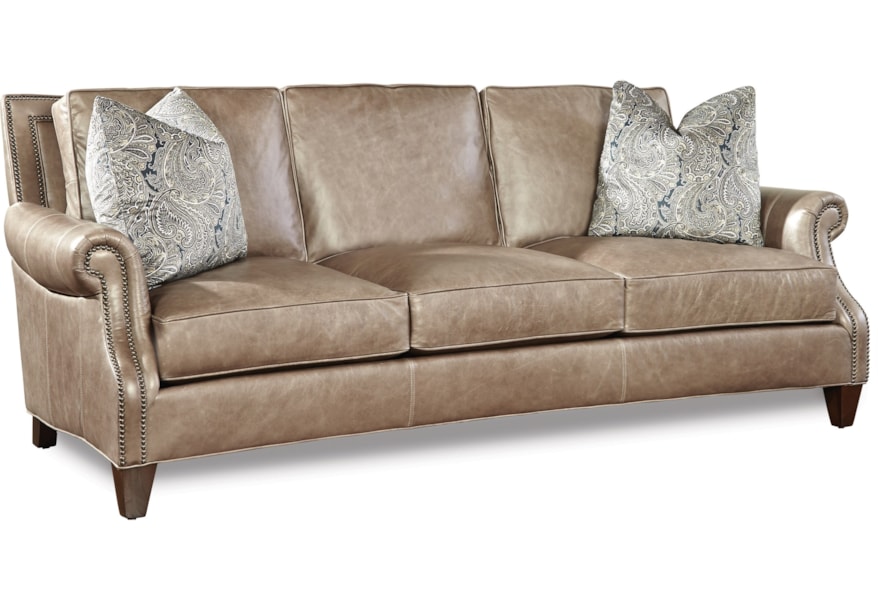 Huntington House Johnson Transitional Sofa With Rolled Arms And Nailhead Trim Belfort Furniture Sofas