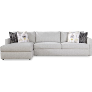 Huntington House Liam Contemporary 2 Piece Sofa Chaise With Track Arms Belfort Furniture Sectional Sofas