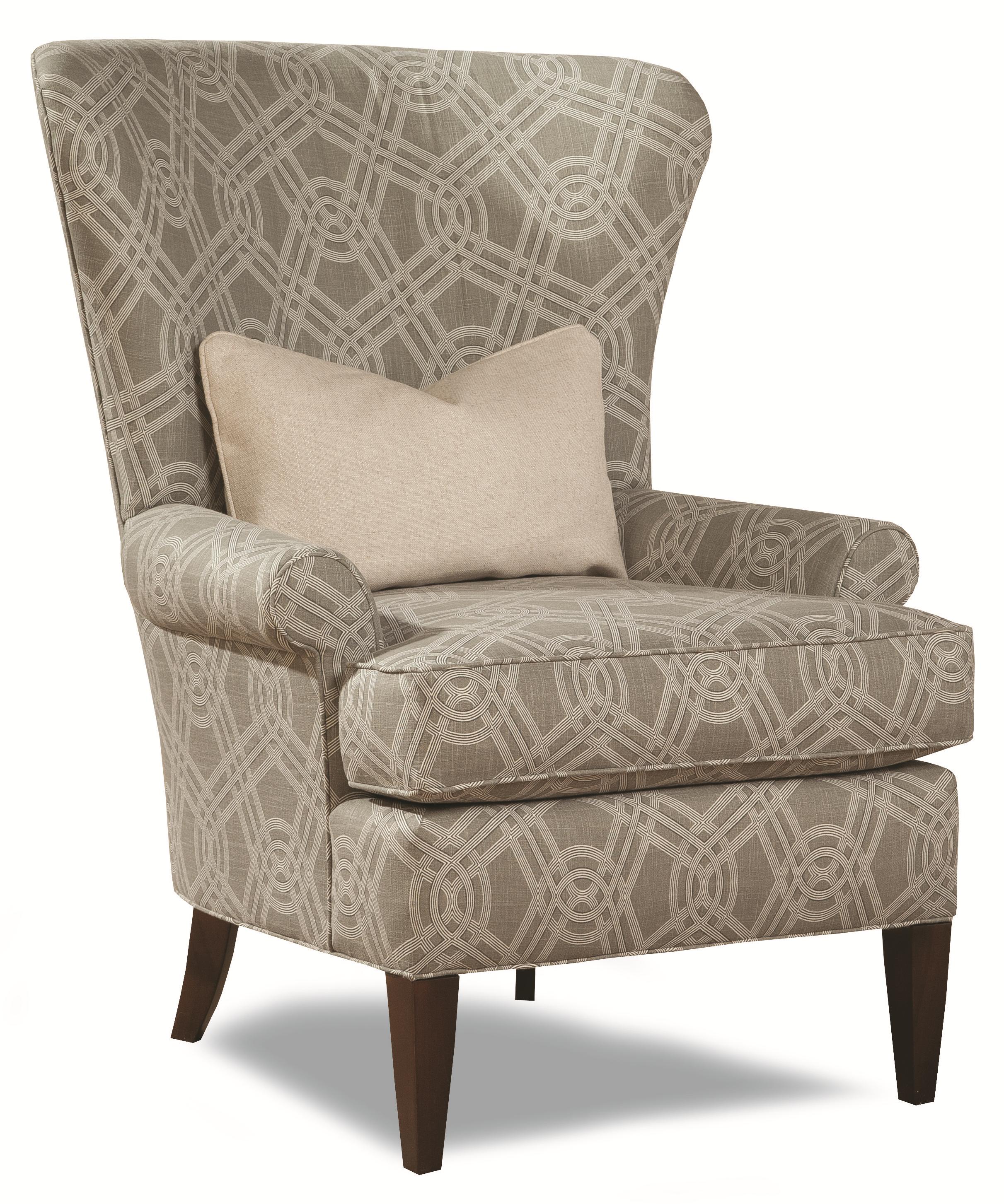 Huntington House 7491 Traditional Accent Chair With Curved Wing Back Belfort Furniture Upholstered Chair