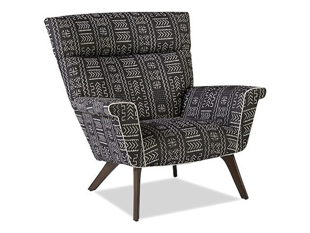 Huntington House 7723 7723 50 Mid Century Modern Upholstered Accent Chair With Flared Arms And Splayed Legs Thornton Furniture Upholstered Chairs