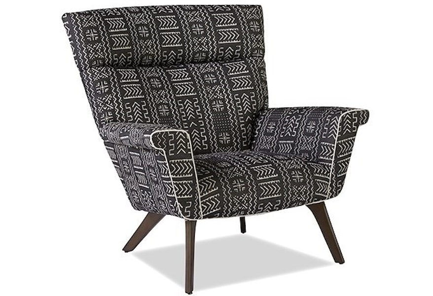 Huntington House 7723 Mid Century Modern Upholstered Accent Chair With Flared Arms And Splayed Legs Belfort Furniture Upholstered Chairs