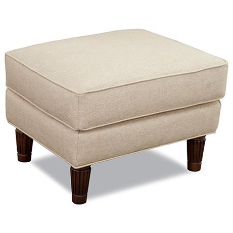 Huntington House 7073 7073 55 Traditional Ottoman With Decorative Wood Legs Baer S Furniture Ottomans