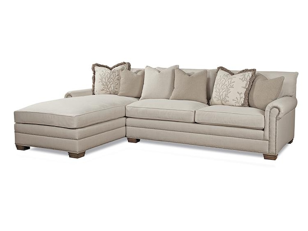 Huntington House 7107 Traditional Sectional Sofa With Nailhead Trim Thornton Furniture Sectional Sofas