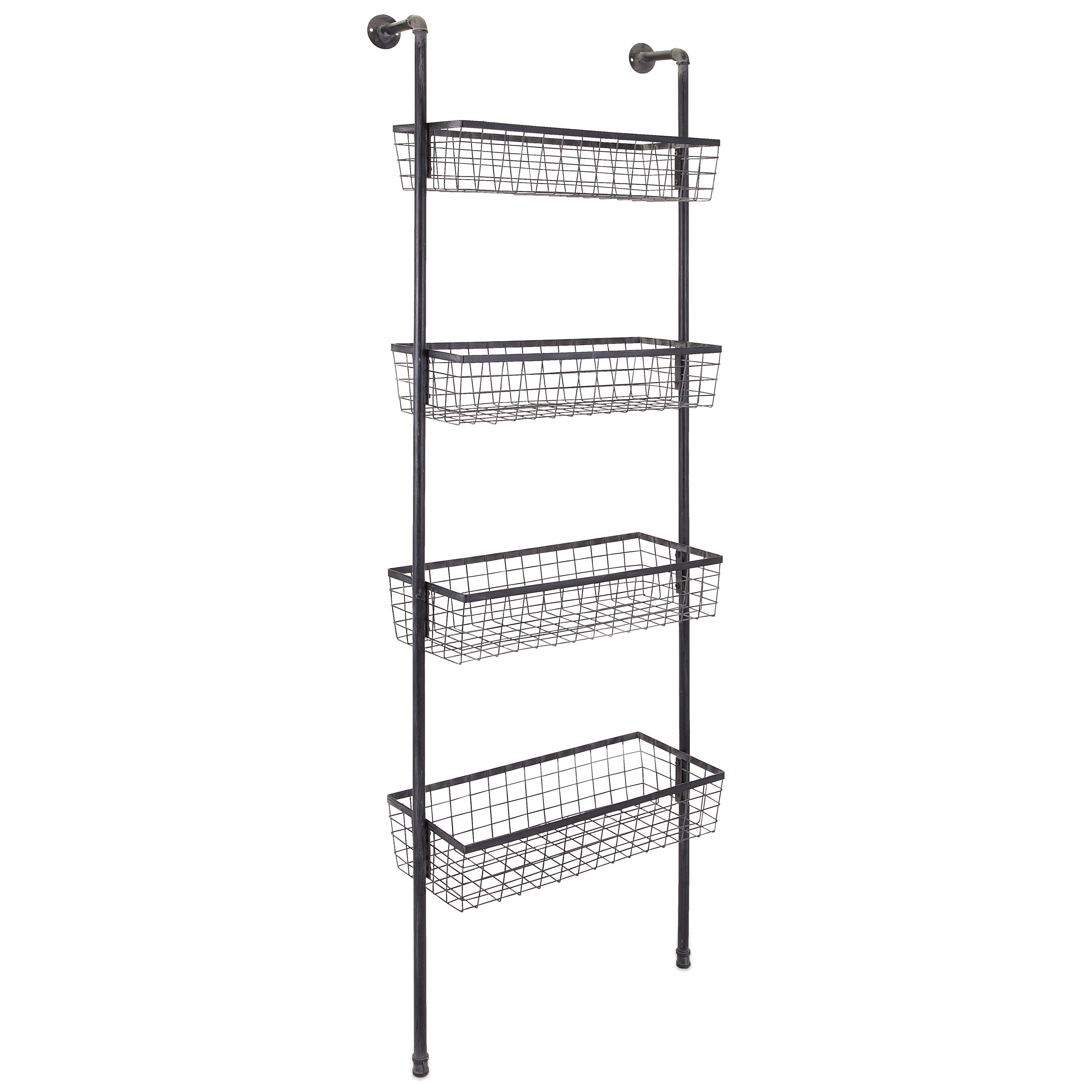 Imax Worldwide Home Baskets 65324 Truman 4 Basket Wall Shelf Corner Furniture Baskets