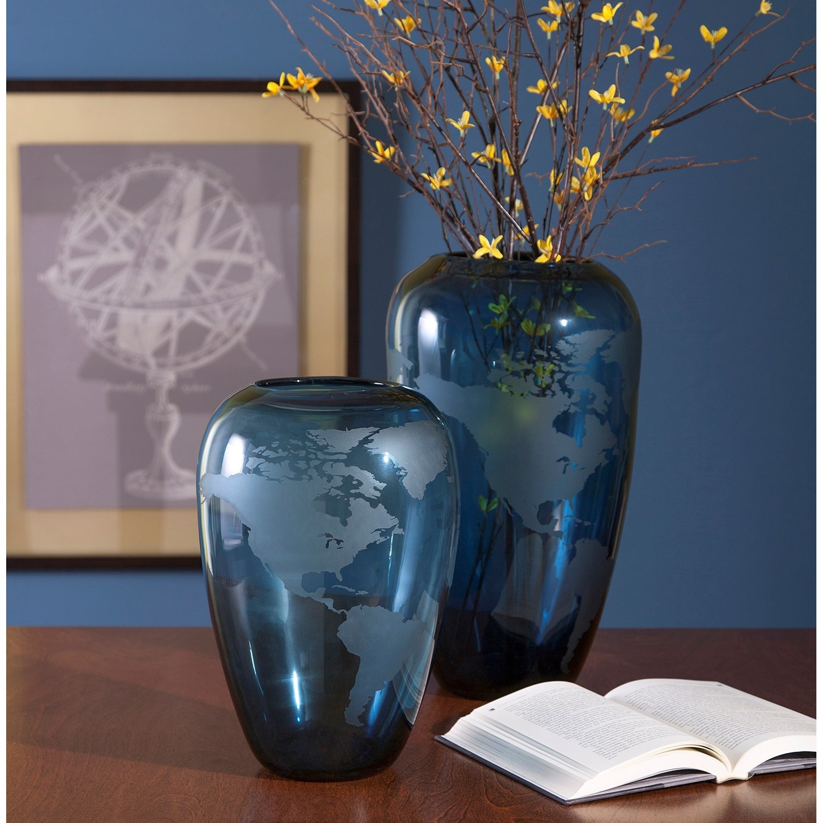 Imax Worldwide Home Beth Kushnick 73258 Global Large Glass Vase Corner Furniture Vases Urns