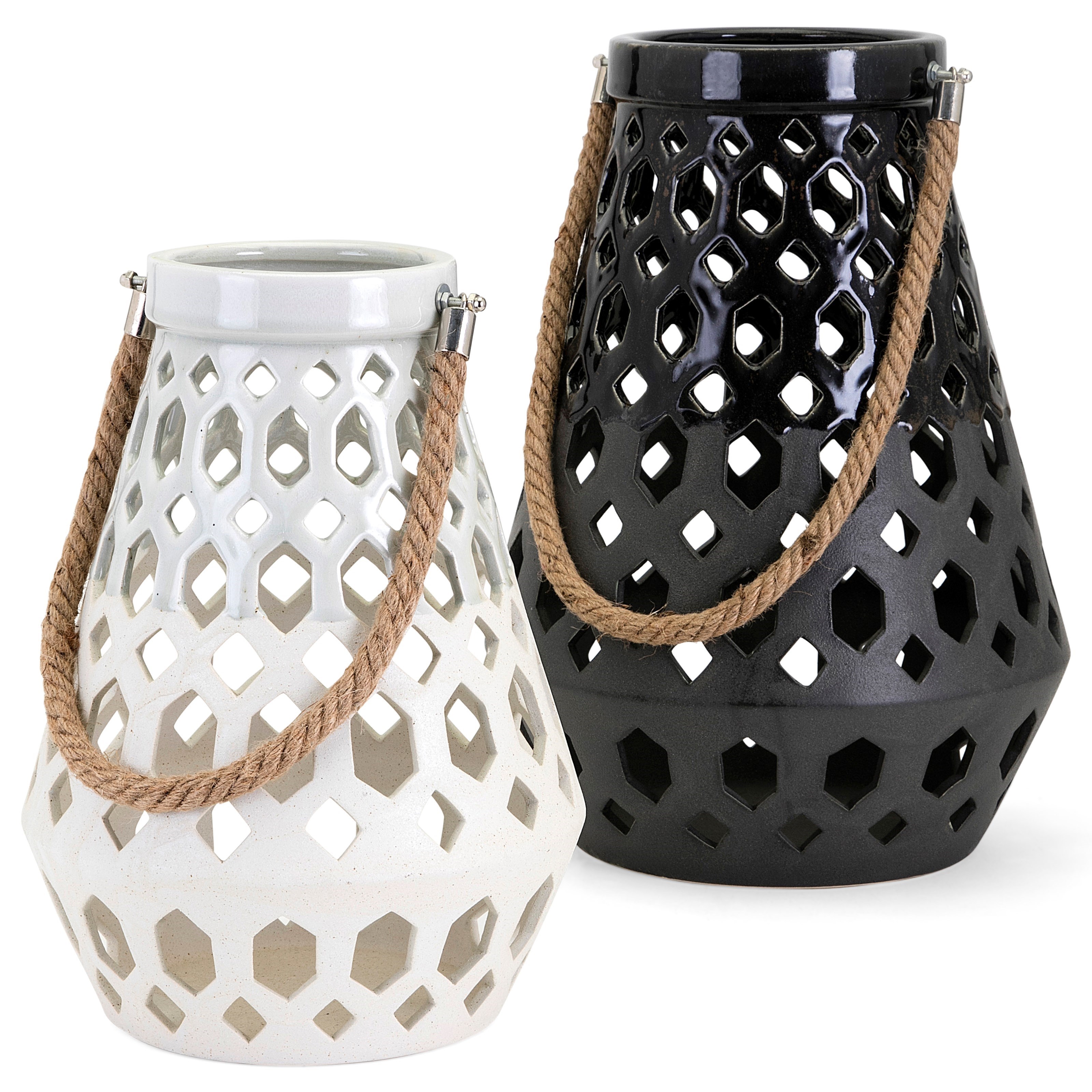 Imax Worldwide Home Candle Holders And Lanterns 14553 Cora Ceramic