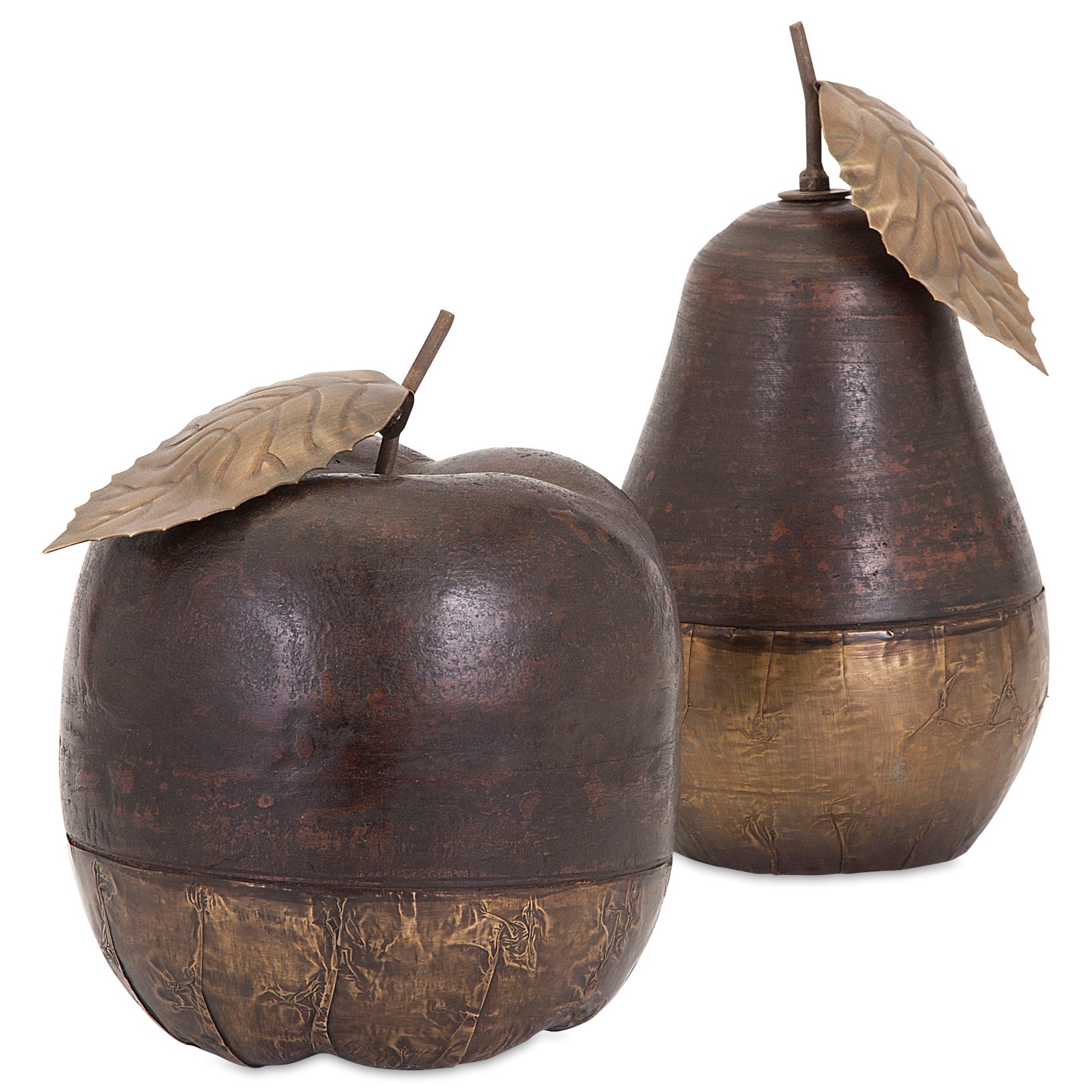 Imax Worldwide Home Decorative Figurines 73398 2 Wood And Brass