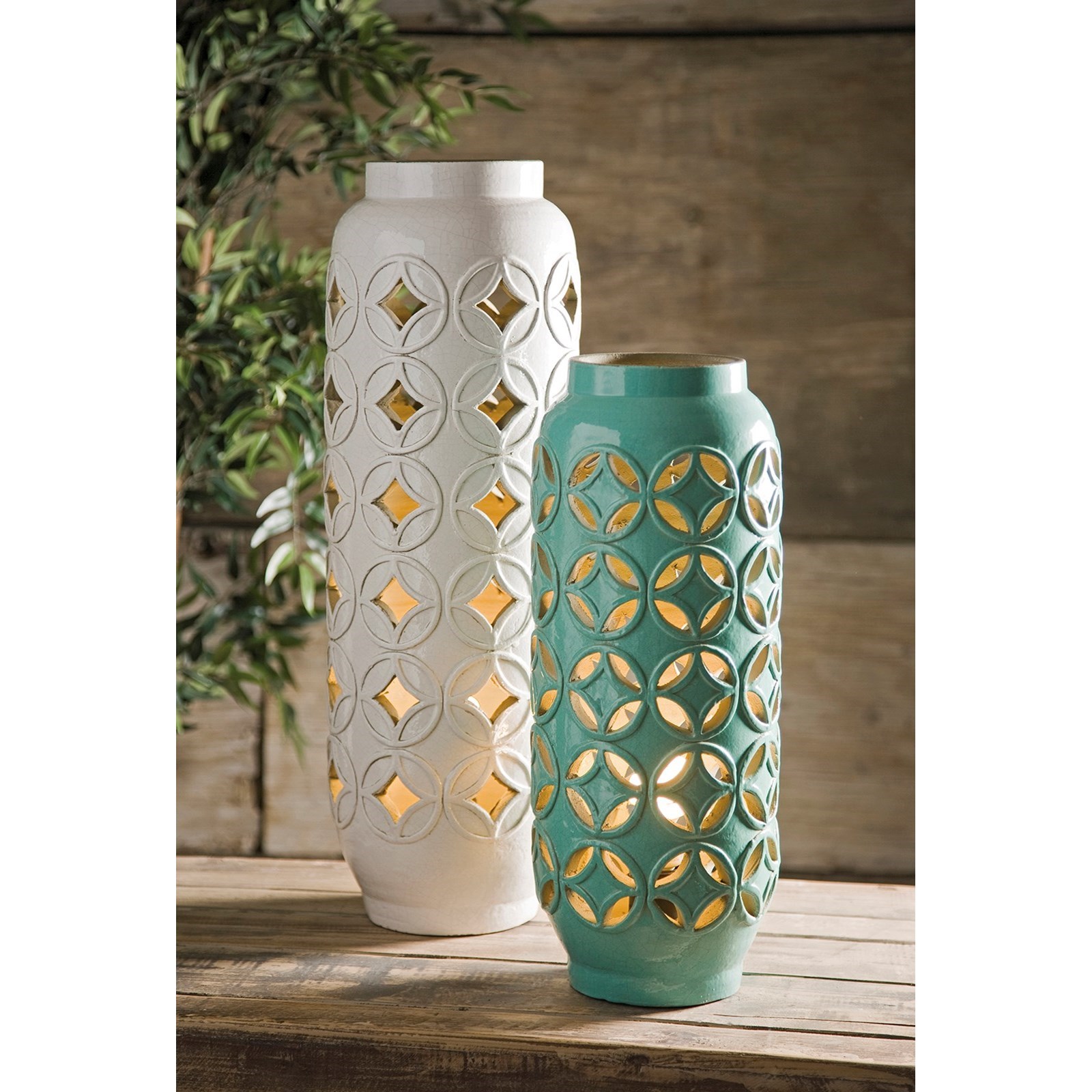 ceramic cut out table lamp
