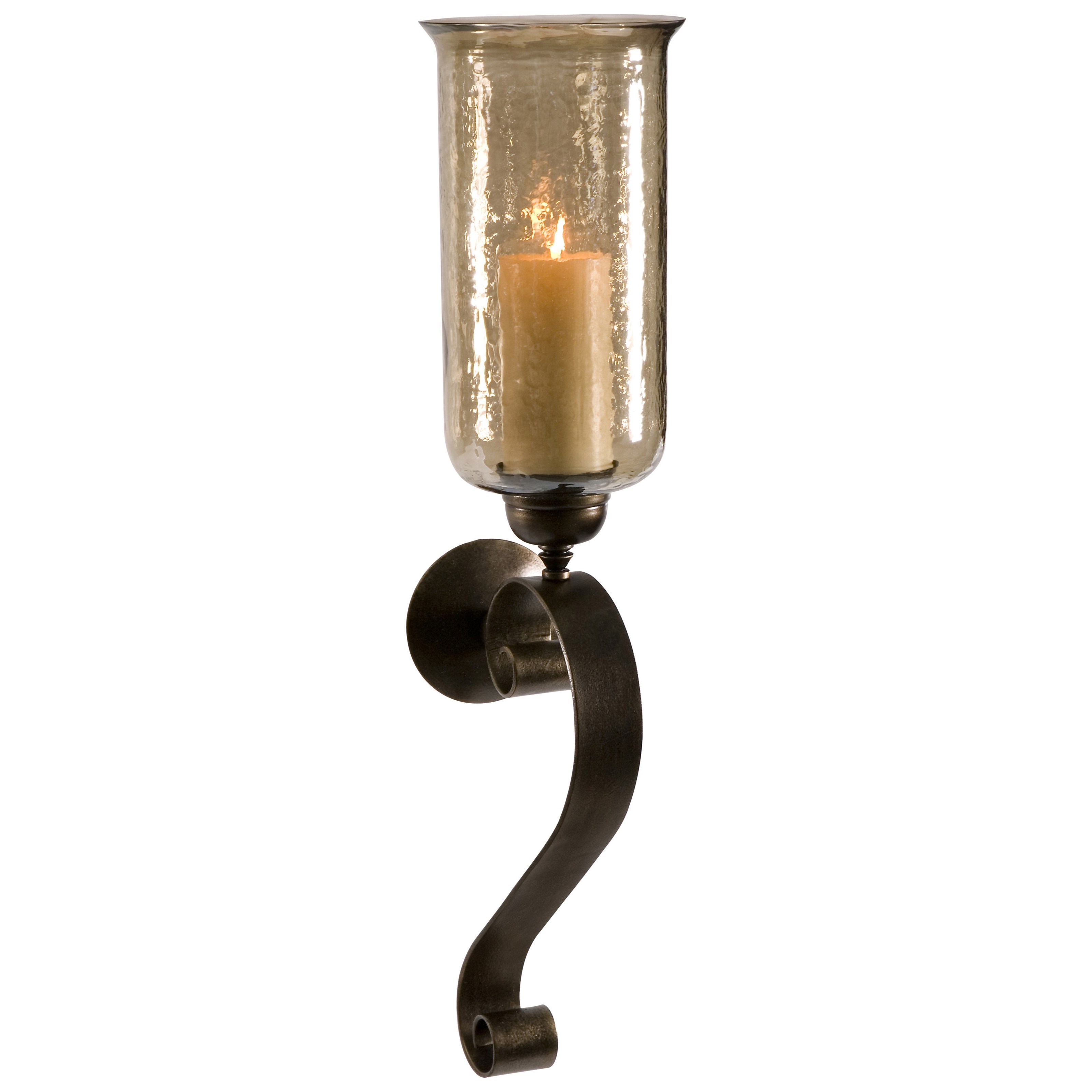 Imax Worldwide Home Lighting 6934 Medium Scroll Base Wall Sconce With Brown Luster Glass Corner Furniture Wall Sconces