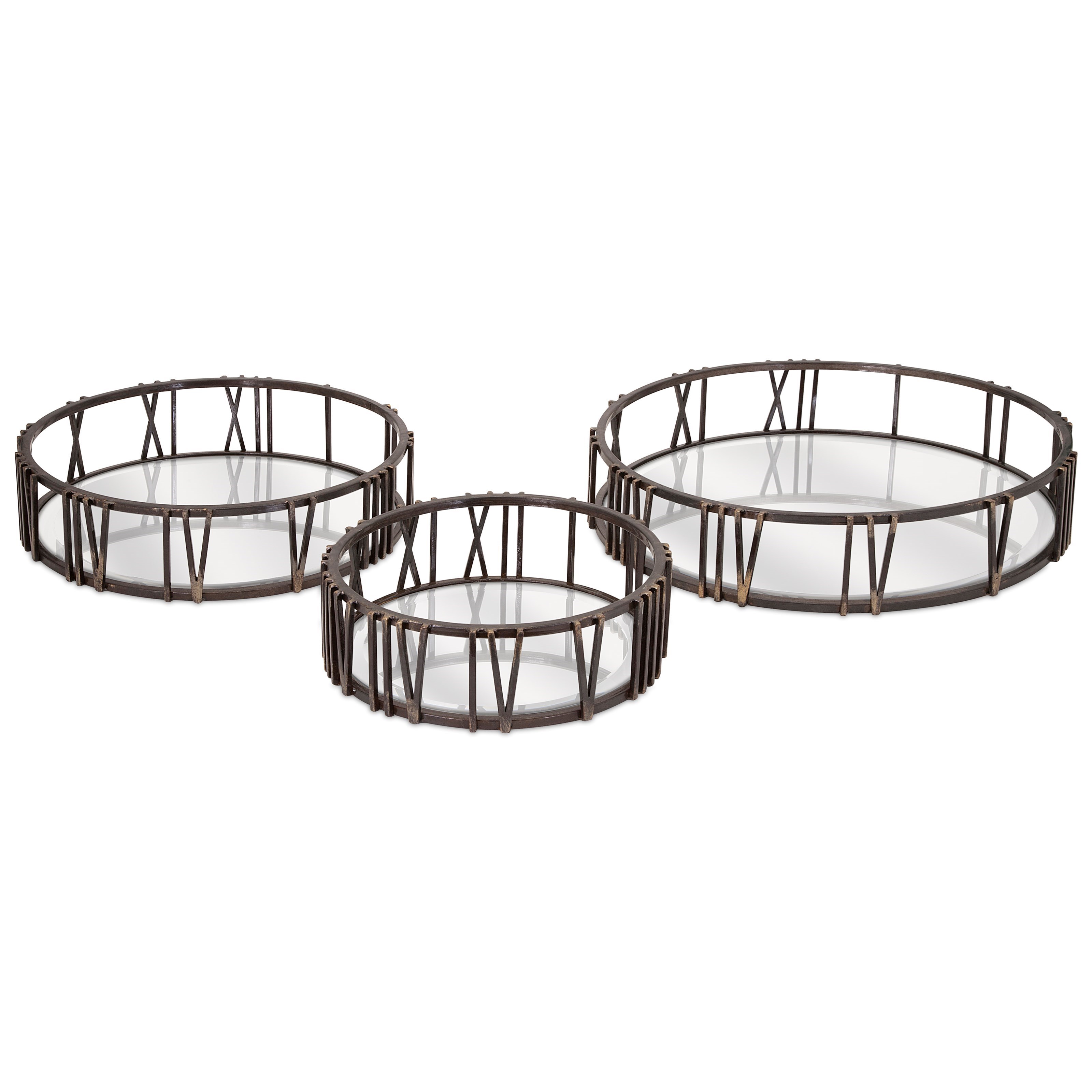 Imax Worldwide Home Mirrors Roman Time Mirror Tray Wall Decor