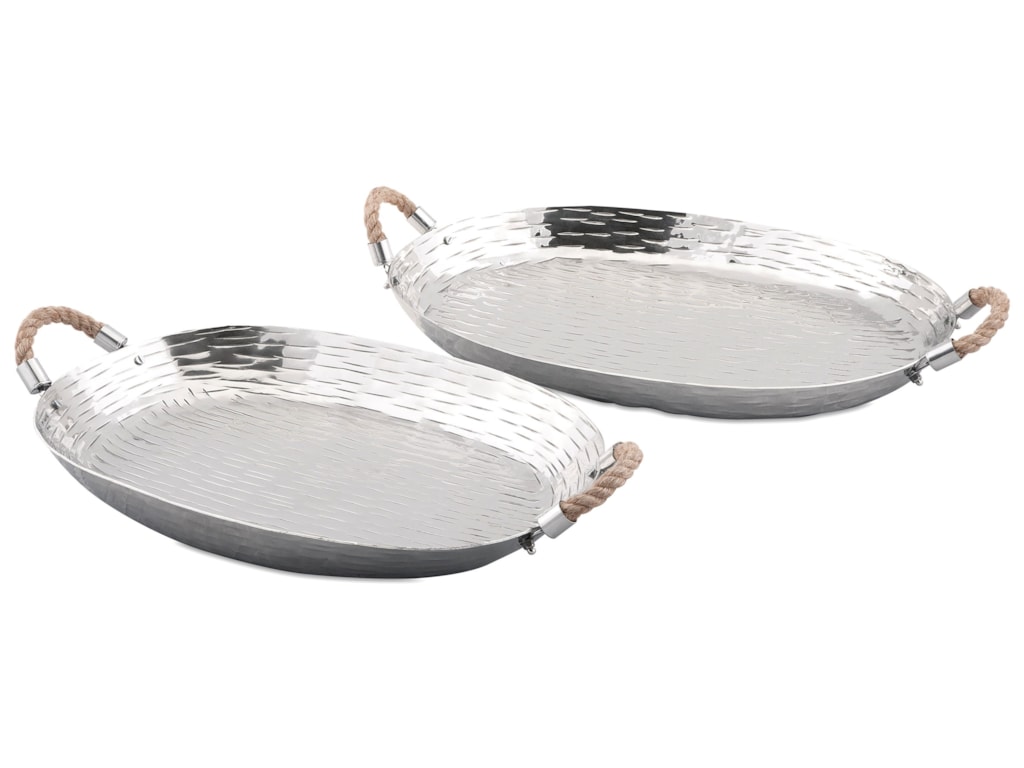 Imax Worldwide Home Trays Plates And Platters Garner Aluminum Imax Worldwide Home Trays Plates And Plattersgarner Aluminum Set Of 2