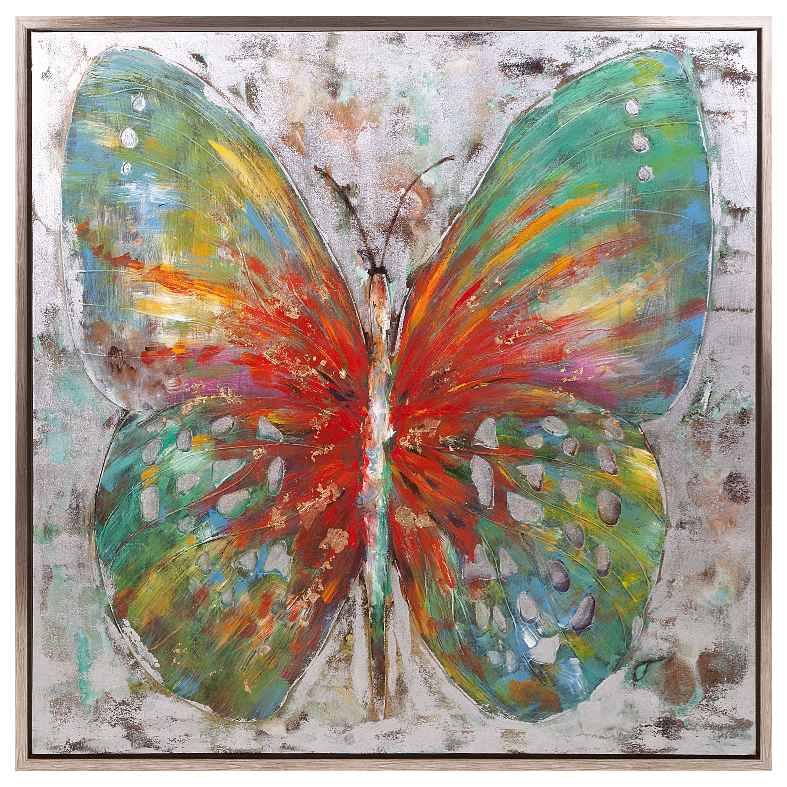 Imax Worldwide Home Wall Art 76258 Tenley Butterfly Framed Oil