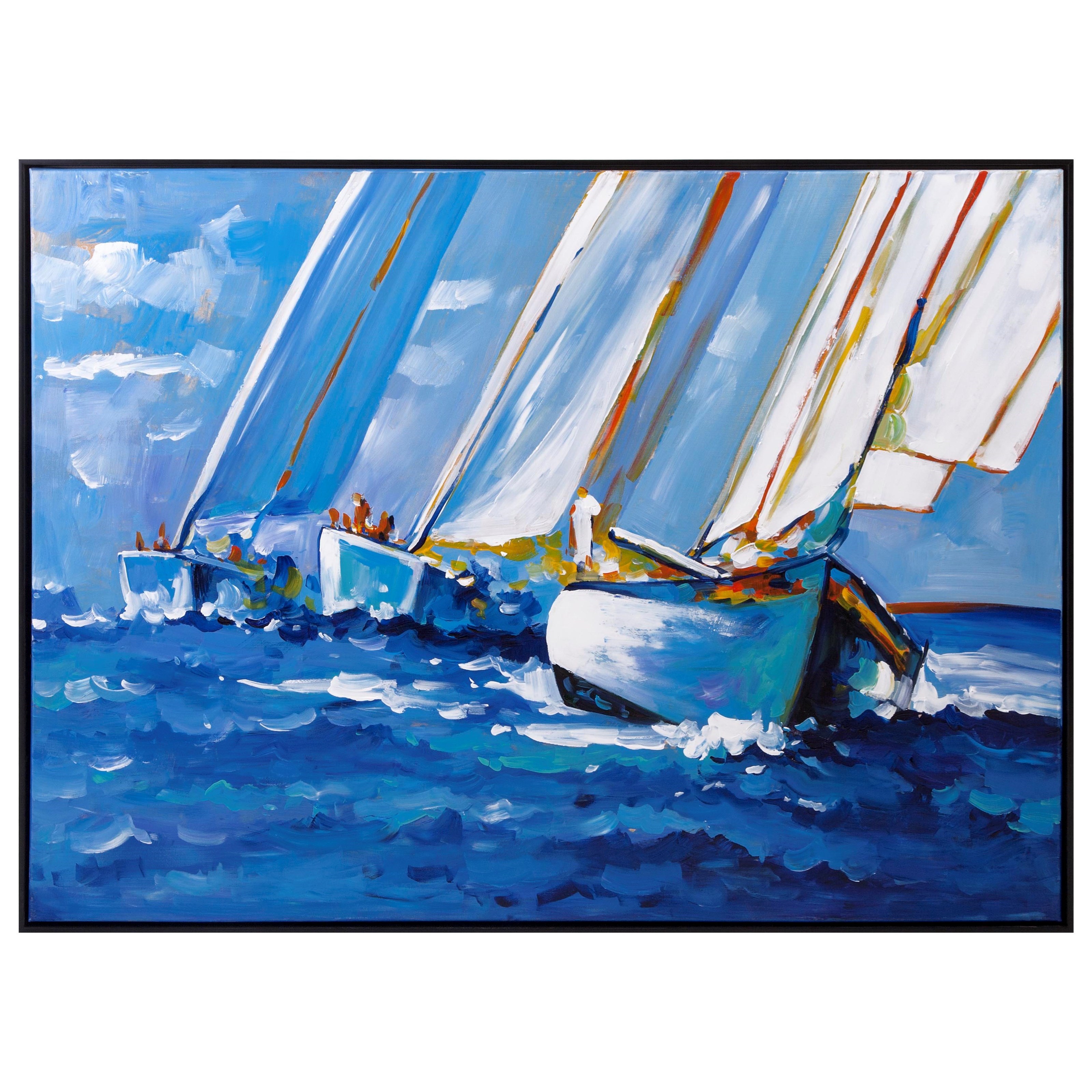 Imax Worldwide Home Wall Art Sail Away Framed Oil Painting