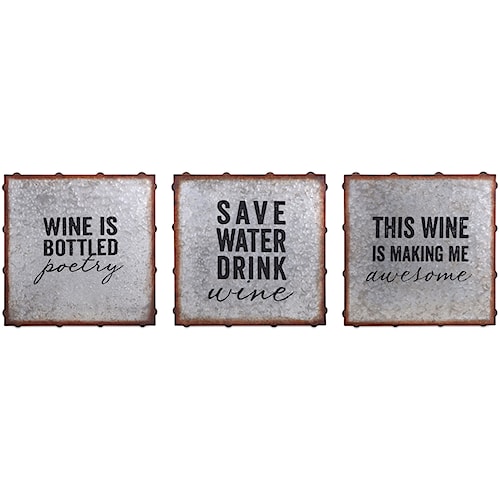 Imax worldwide home wall art maxwell galvanized wine wall decor ast 3 Imax worldwide home wall art maxwell galvanized wine wall decor ast 3