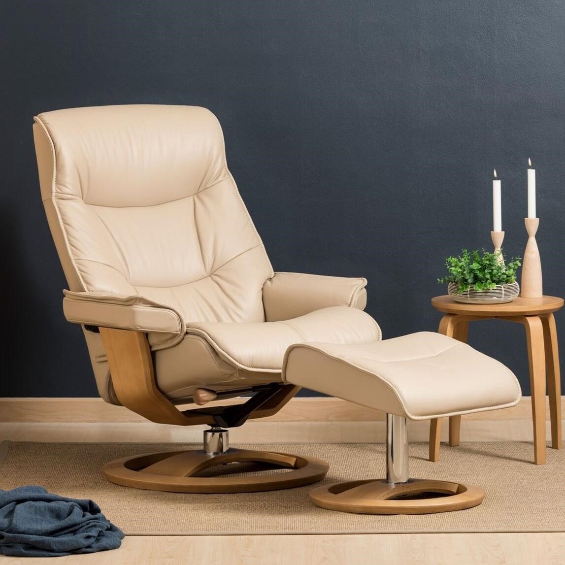 Img Norway Regal Small Cortina Recliner And Ottoman Sprintz Furniture Reclining Chair Ottoman Sets